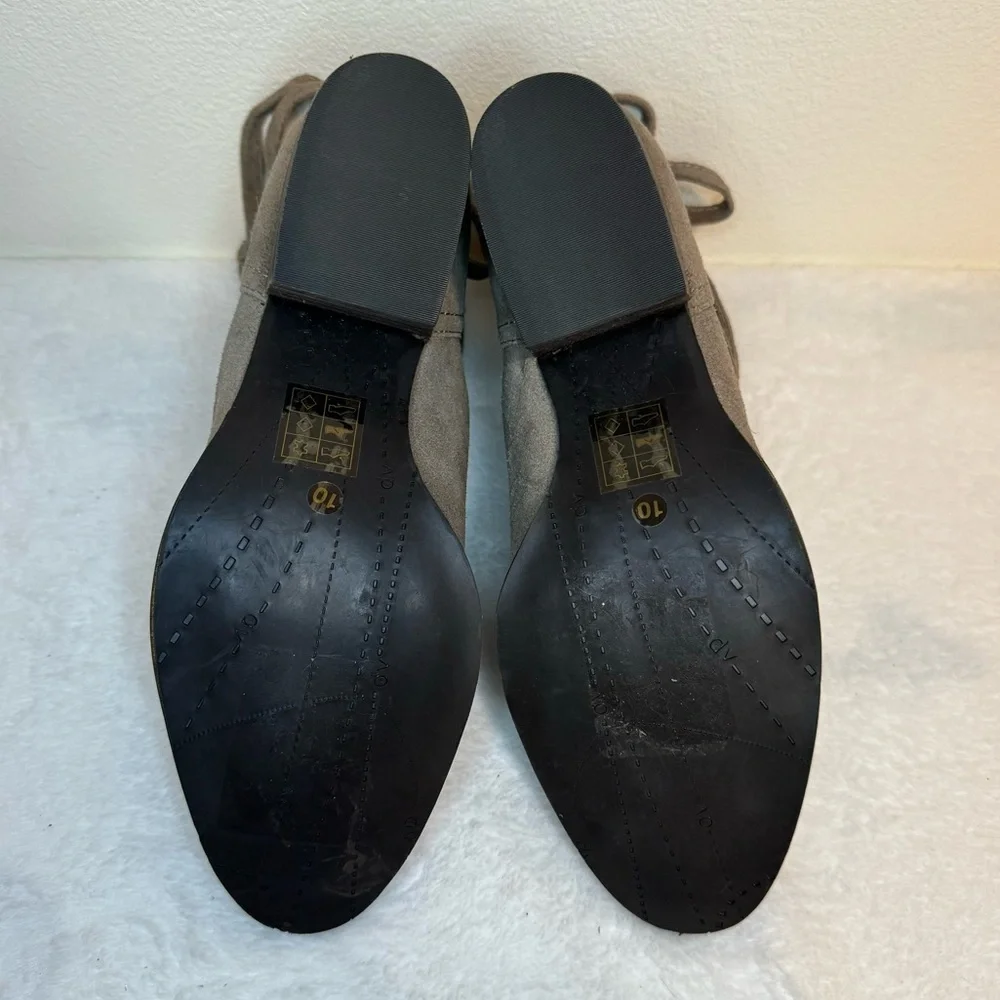 Dolce Vita Tan Suede Leather Ankle Booties Size 10
